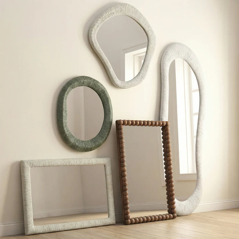Orpheus Ribbed Faux Stone Wall Mirror - image 5