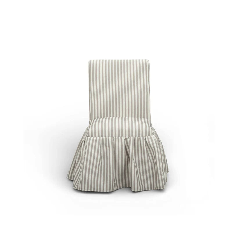 Gertrude Striped Performance Linen Skirted Dining Chair