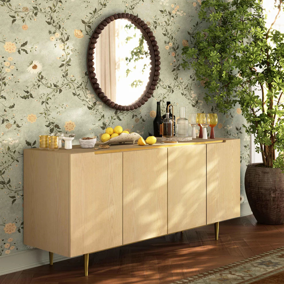 Baria Wooden Round Wall Mirror - image 4