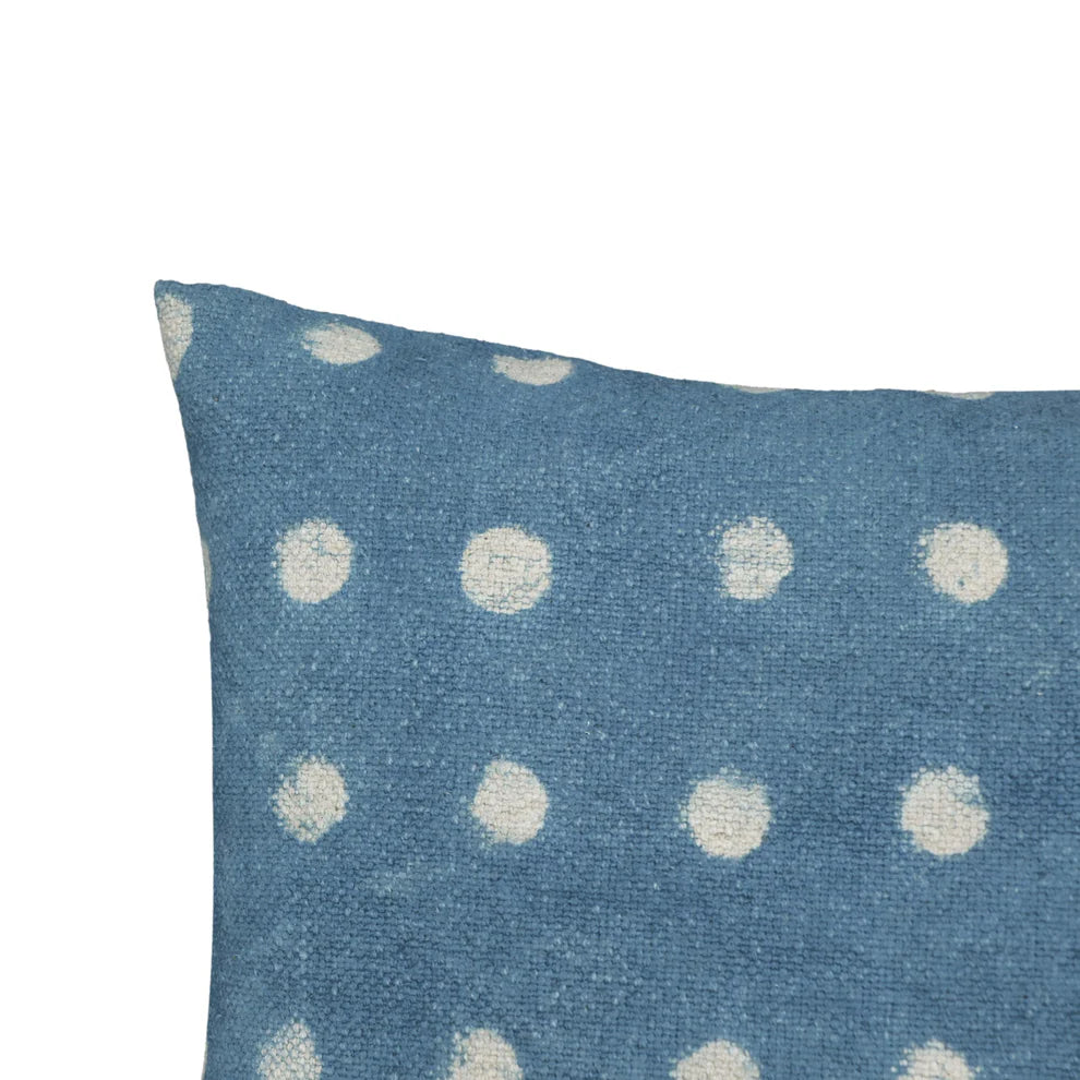Indigo Dots Cotton Throw Pillow - Blue - image 4
