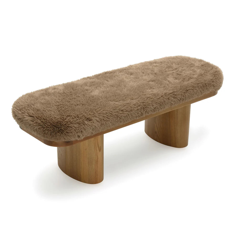 Ollie Vegan Shearling Bench - image 1