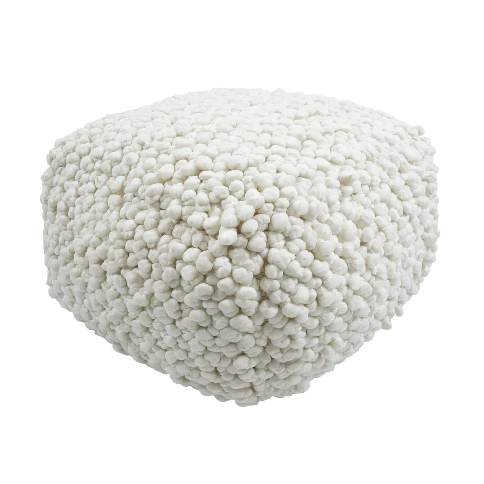 Cathy Woven Pouf - White - image 1
