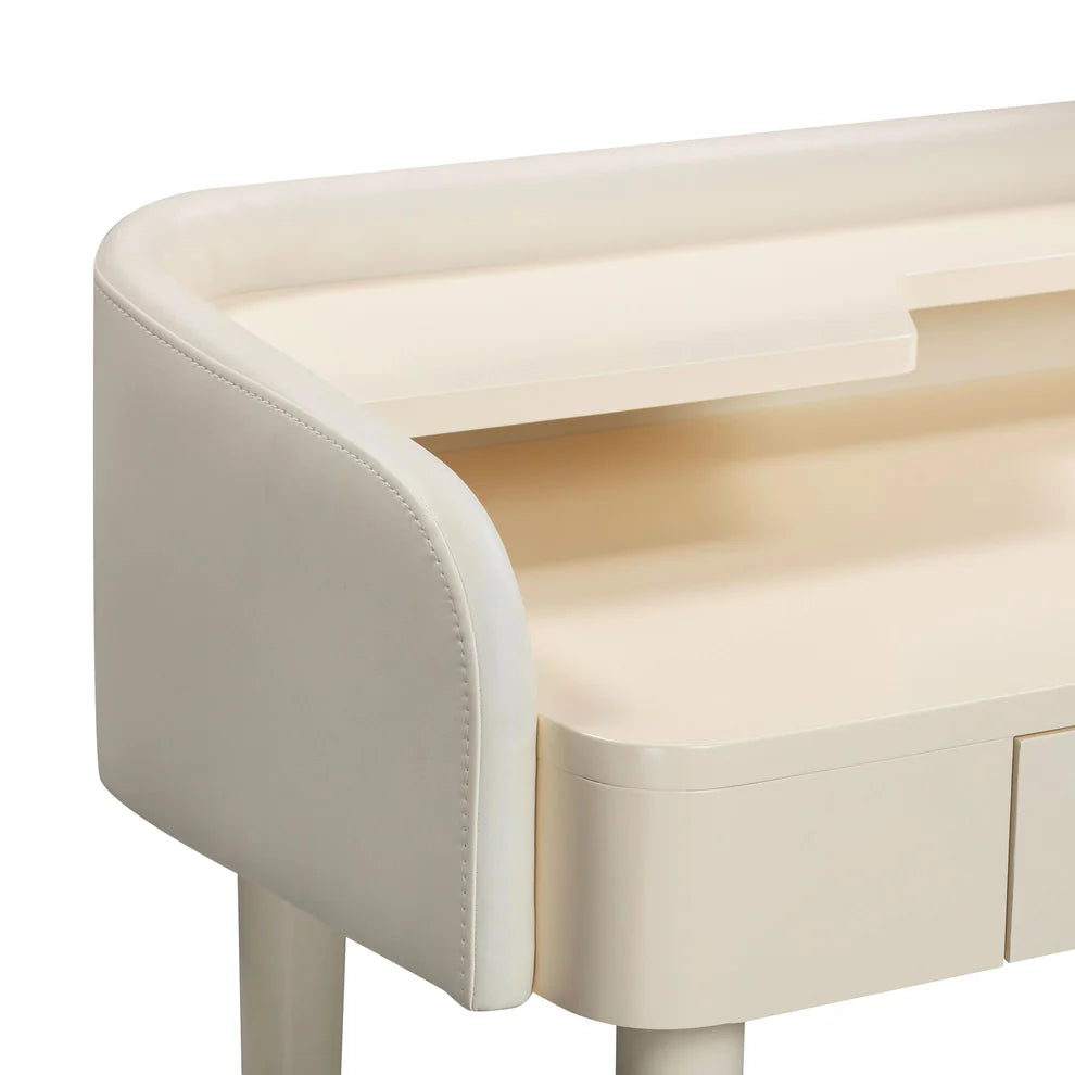 Penelope Vegan Leather Vanity Desk - White - image 3