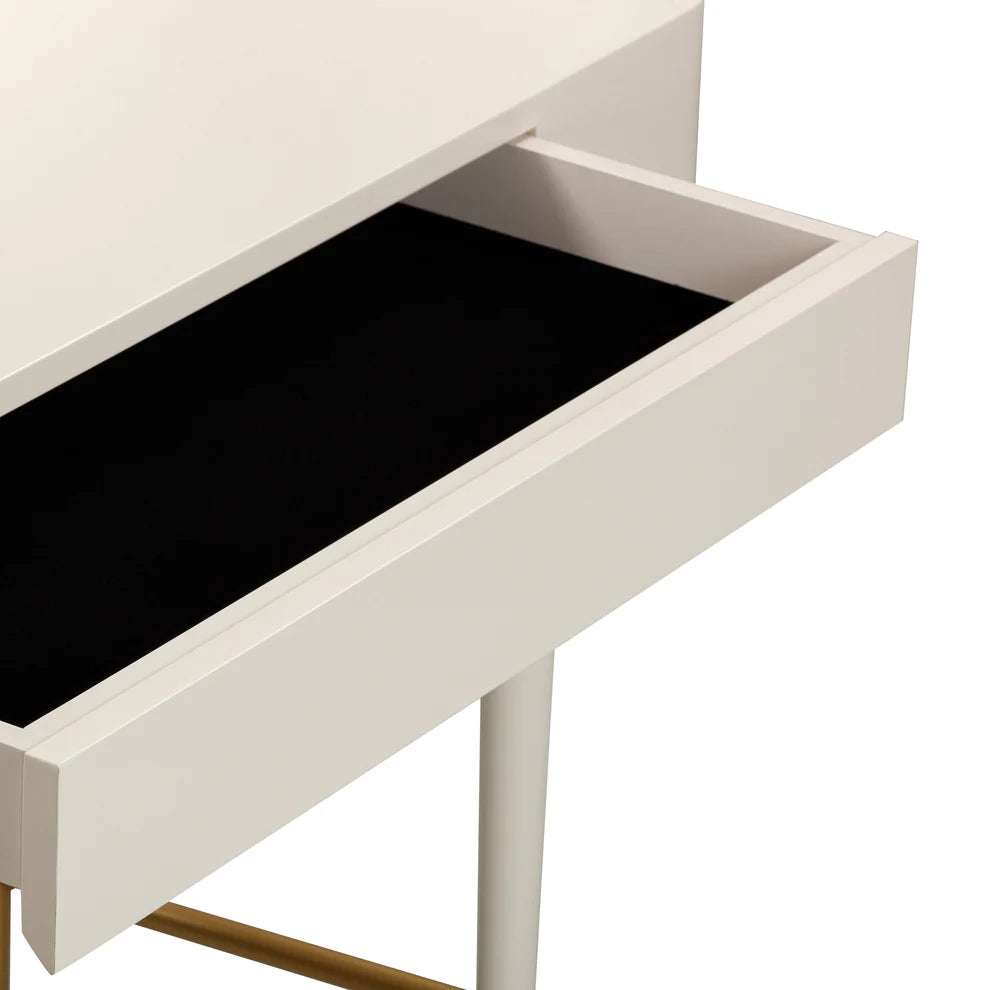 Penelope Vegan Leather Vanity Desk - White - image 5