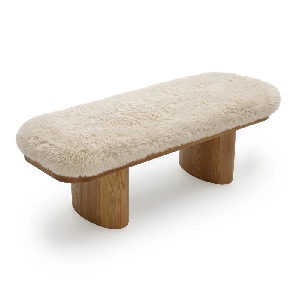 Ollie Vegan Shearling Bench - image 2