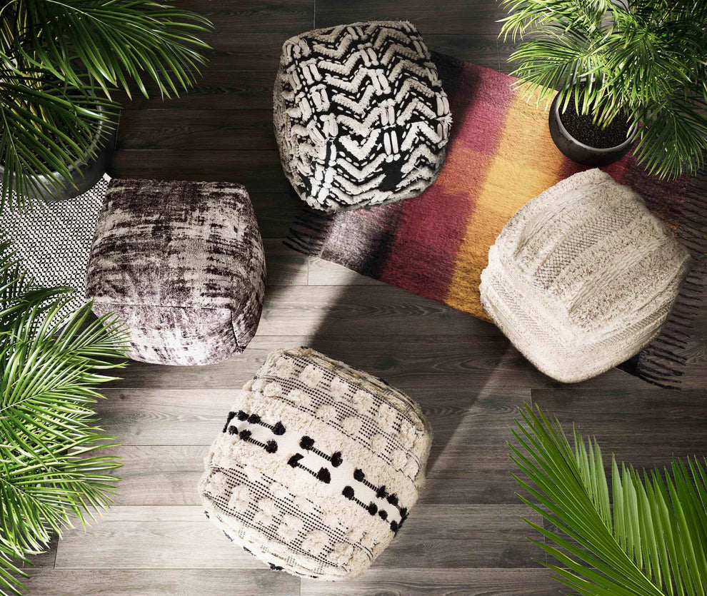 Yorba Cotton Pouf - Beige