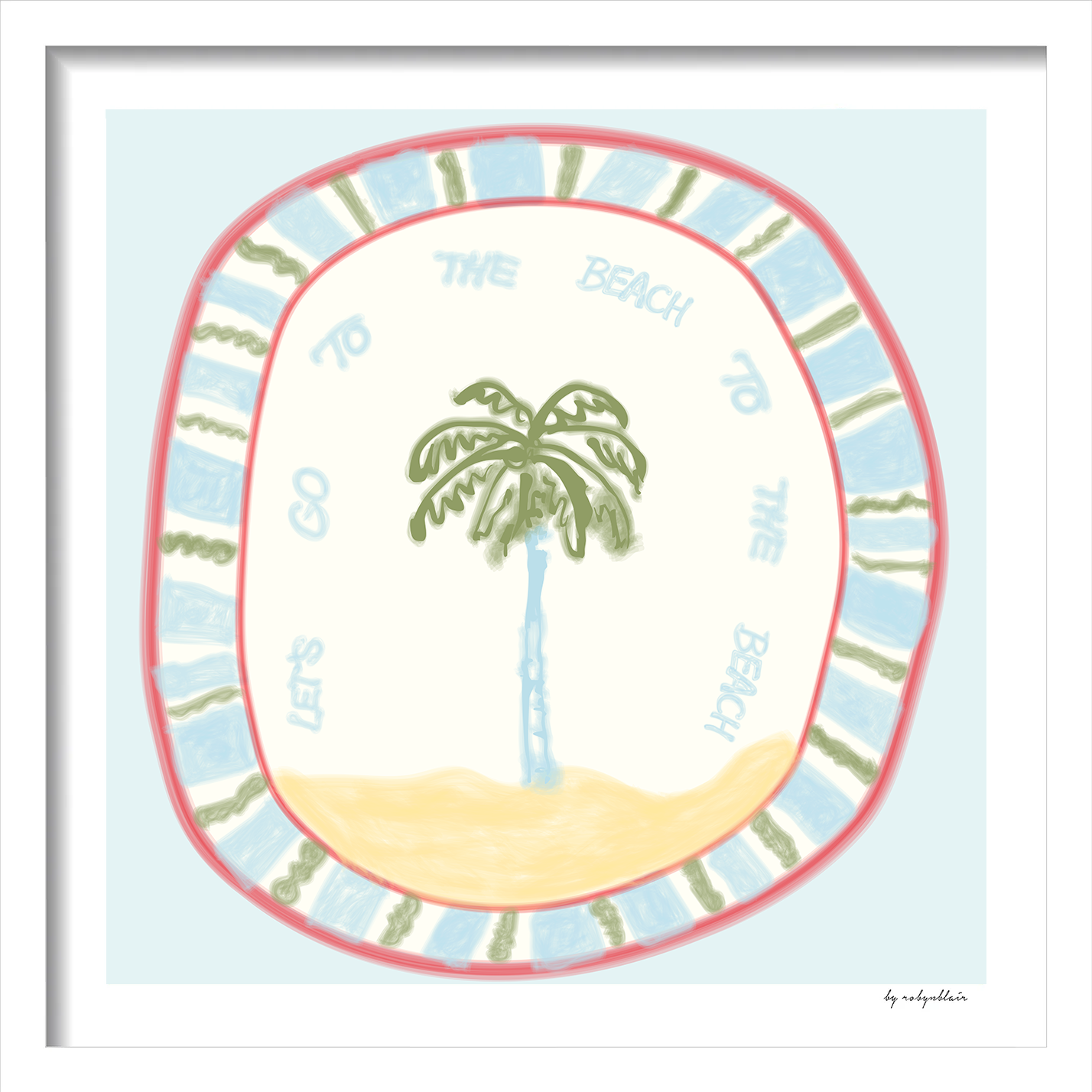 To The Beach - Blue Fine Art Print