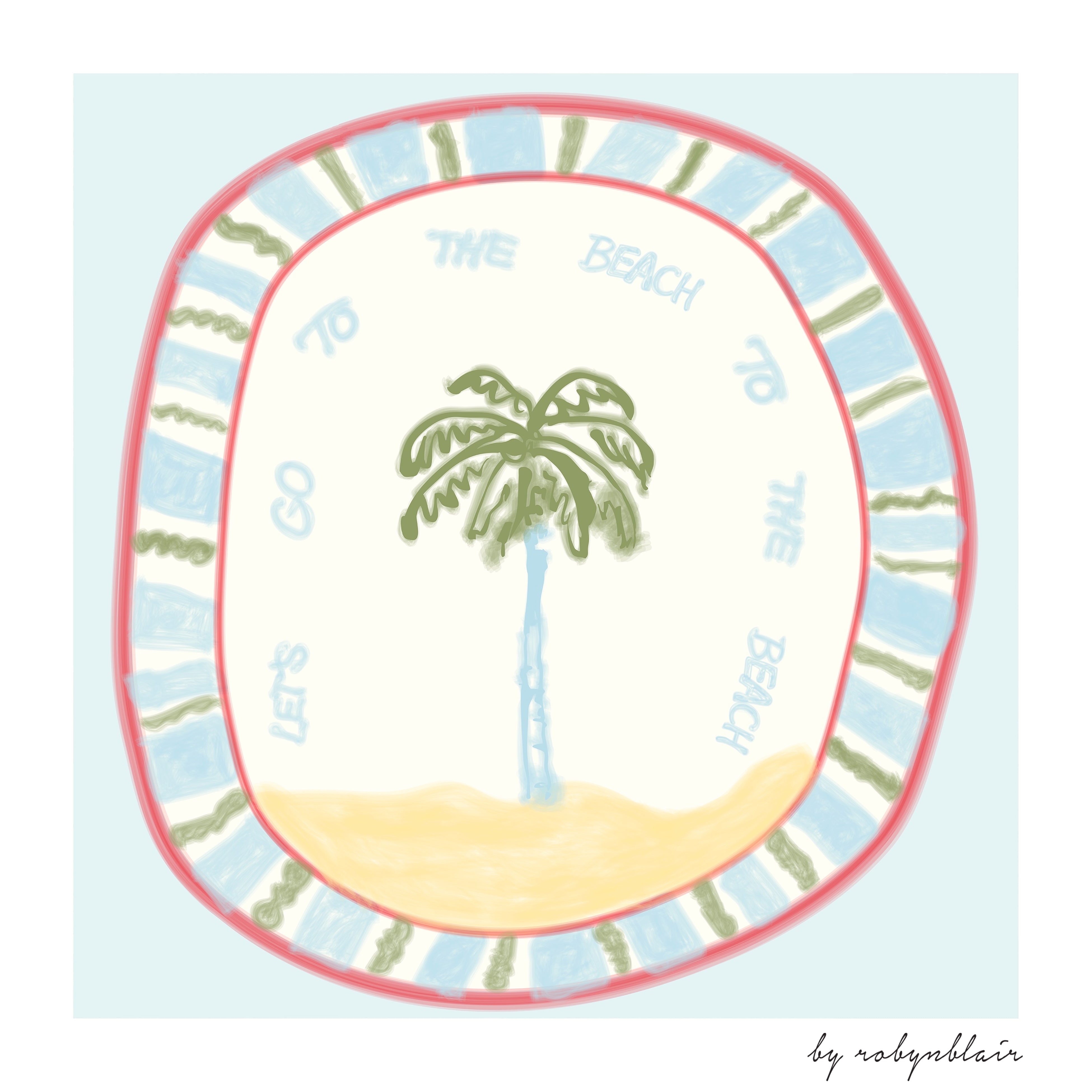 To The Beach - Blue Fine Art Print