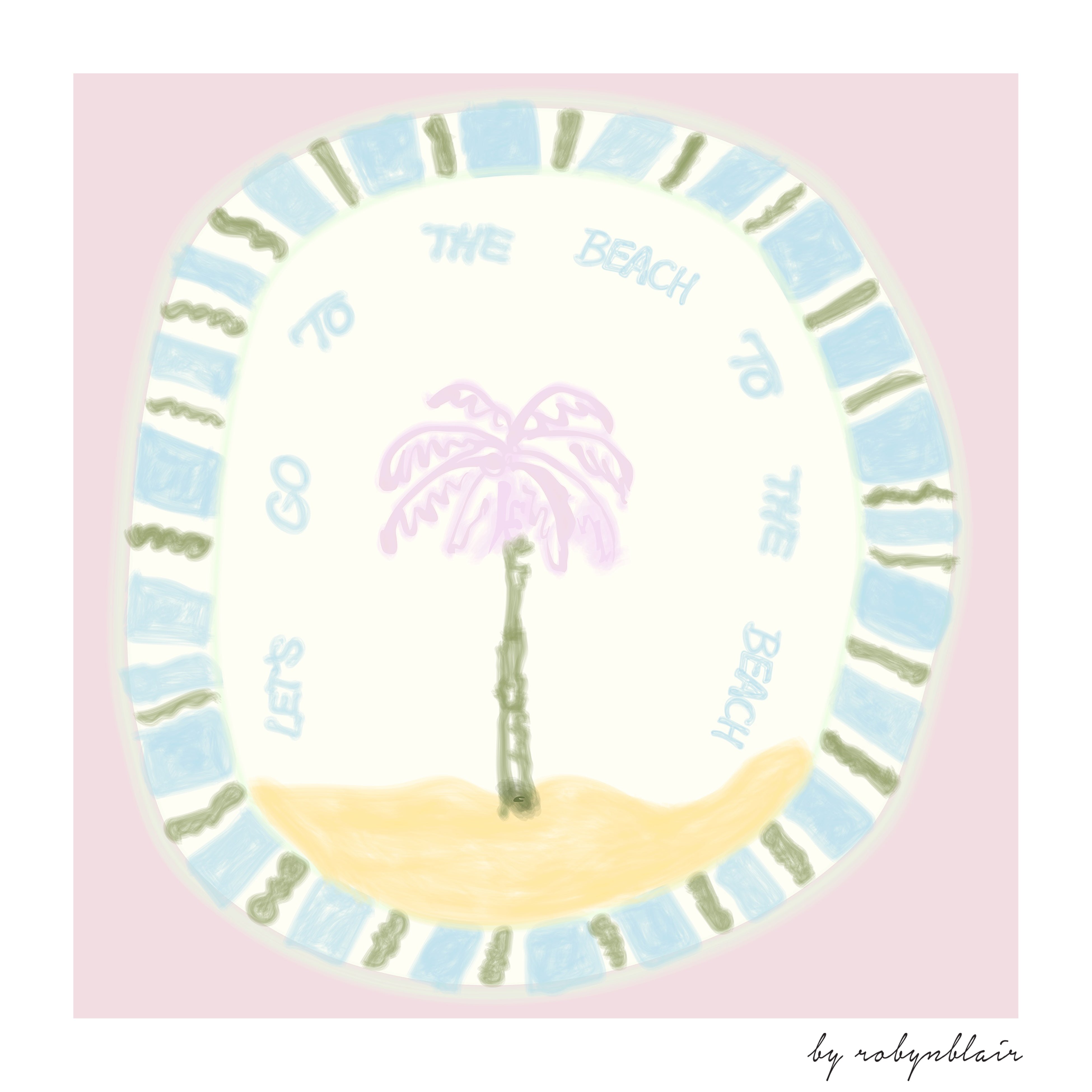 To The Beach - Pink Fine Art Print - image 1