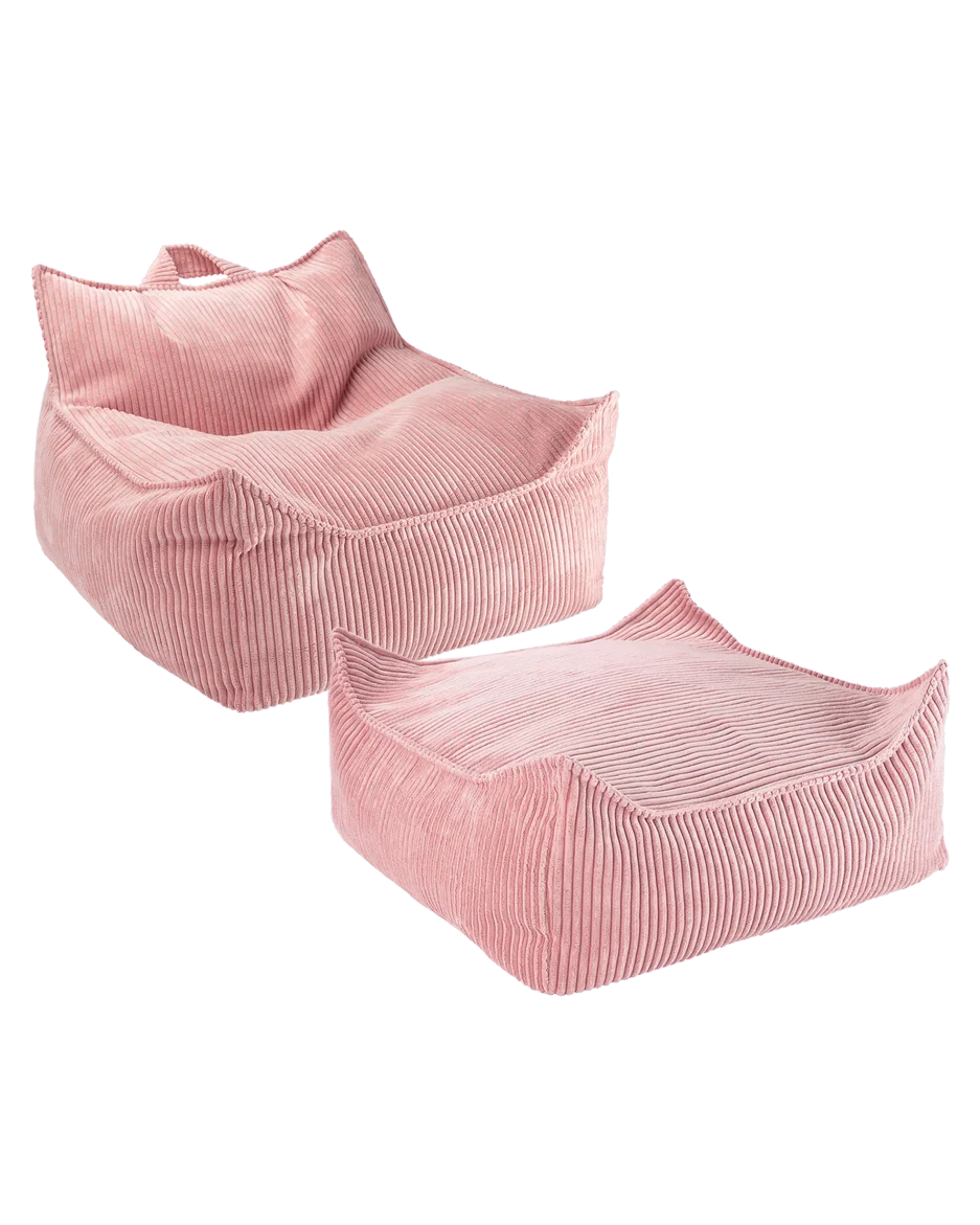 Corduroy Bean Bag Chair and Ottoman Set - image 5