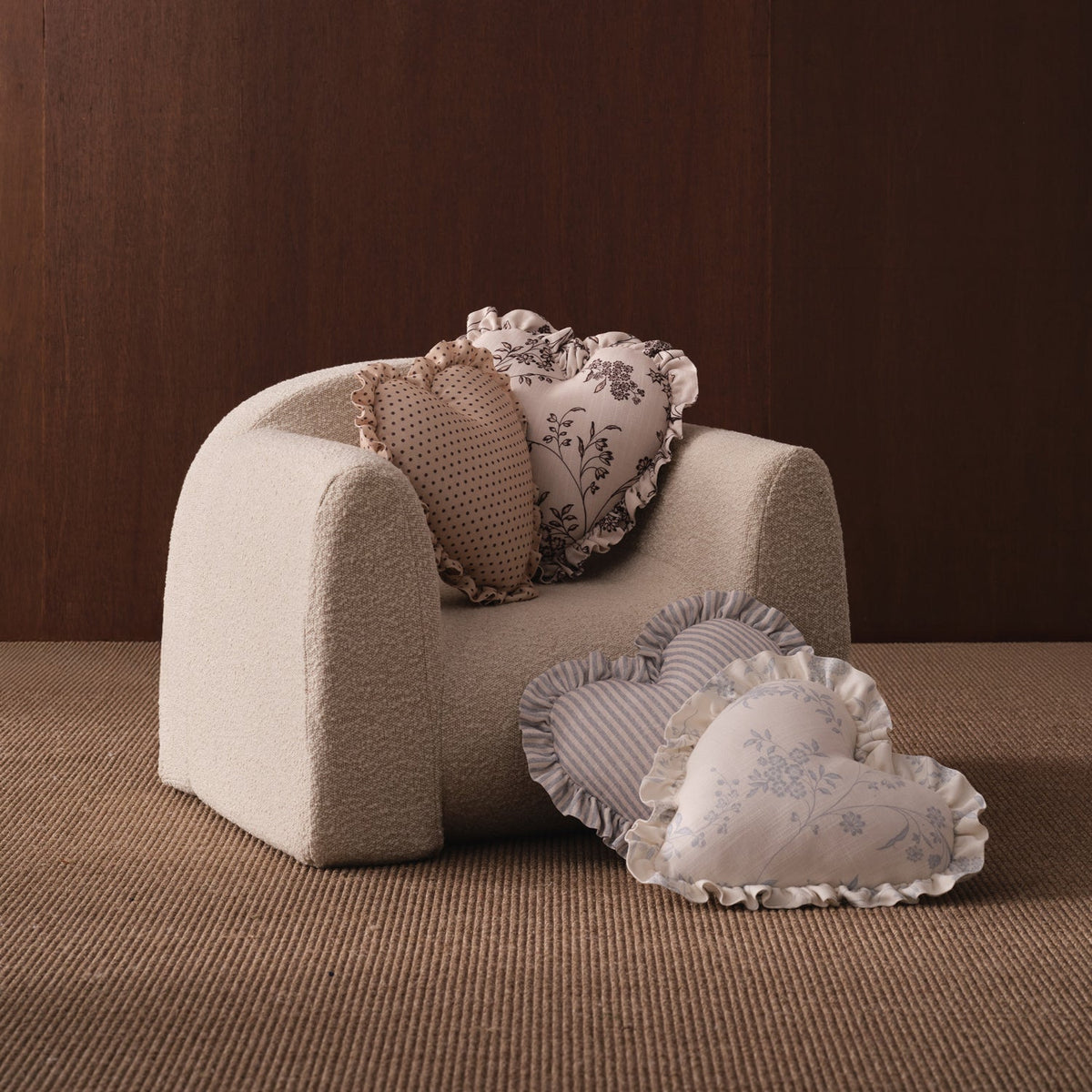 Kit Heart Ruffle Pillow - Coconut and Sable - image 3