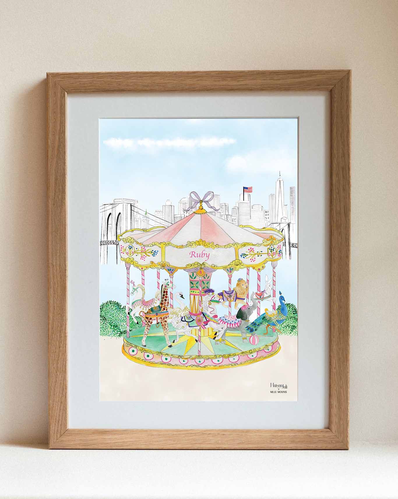 Custom Art Sketch - Brooklyn Carosel for Girls