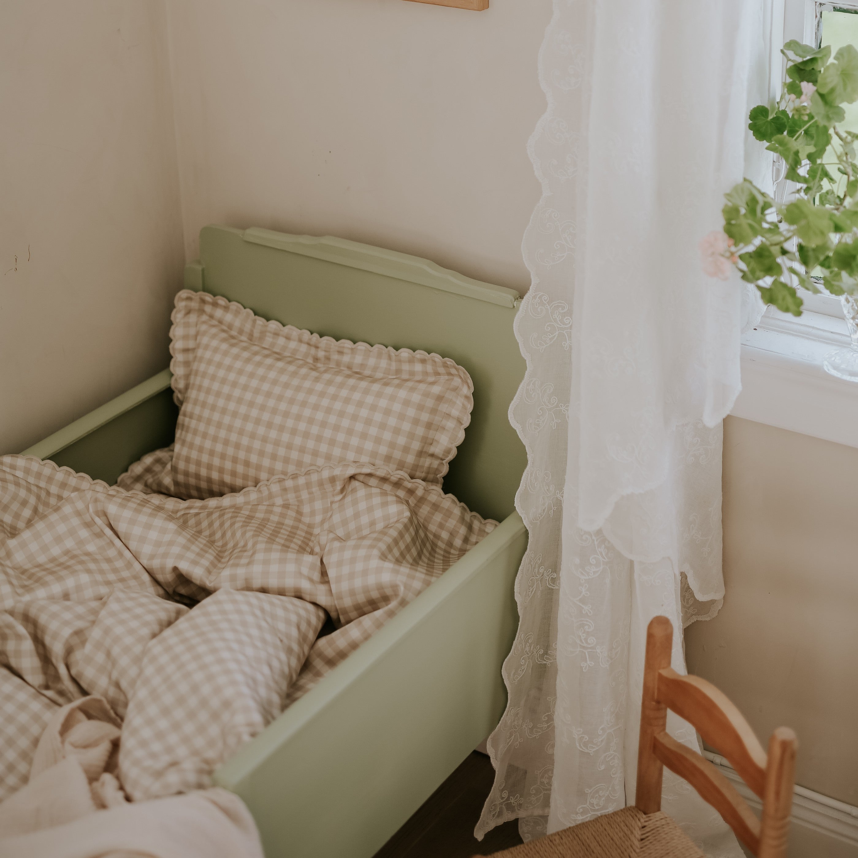 Picnic Gingham Toddler Duvet Set - Beige - image 4