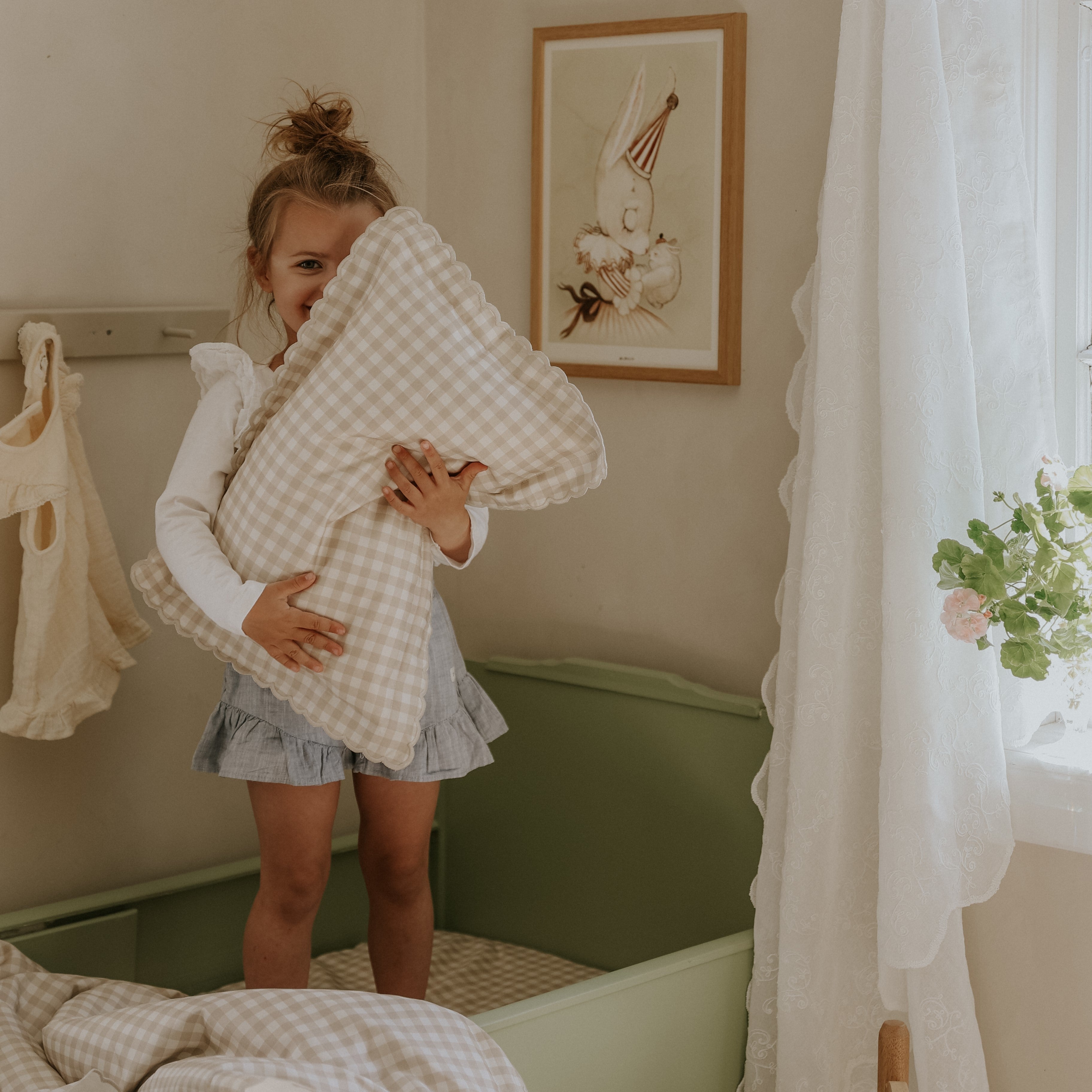 Picnic Gingham Toddler Pillow - Beige - image 4