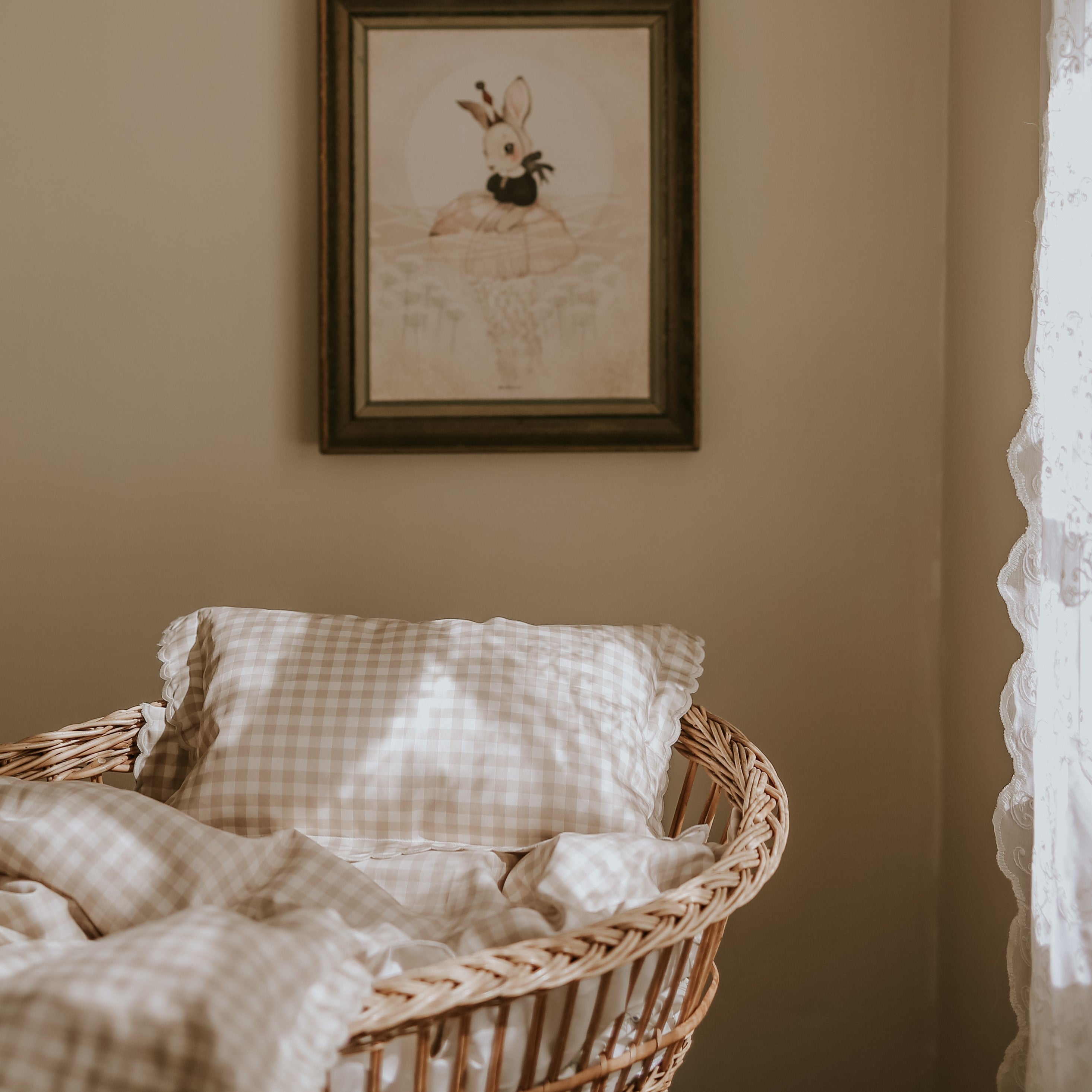 Picnic Gingham Baby Duvet - Beige - image 4