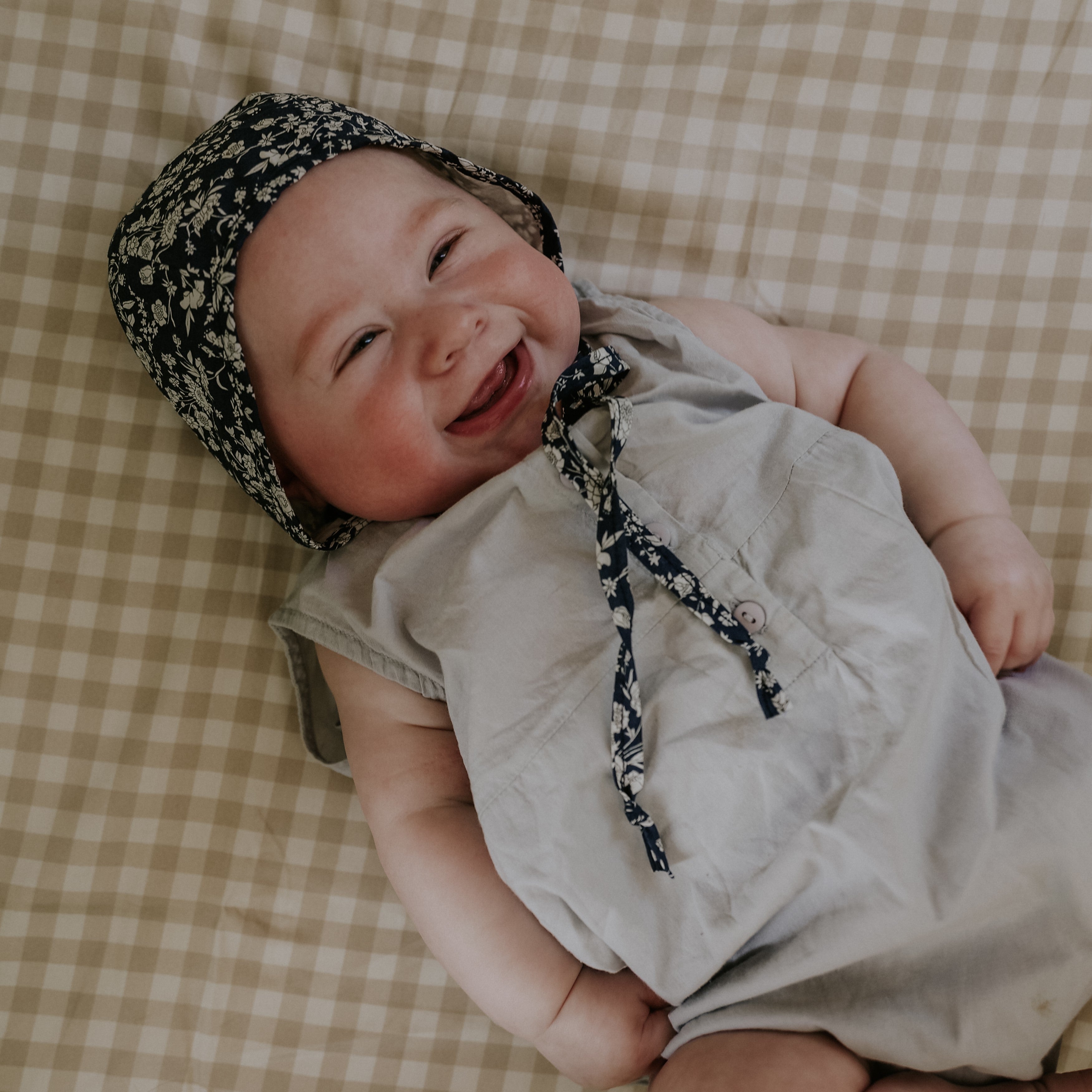Picnic Gingham Baby Duvet - Beige - image 3