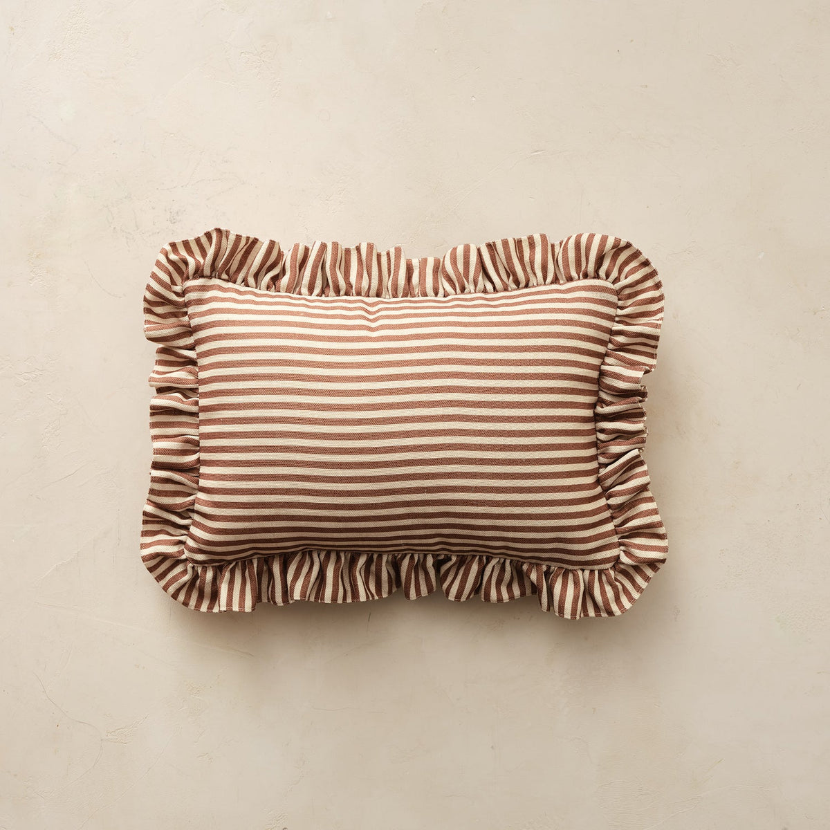 Finley Medium Ruffle Pillow - Toffee and Wheat