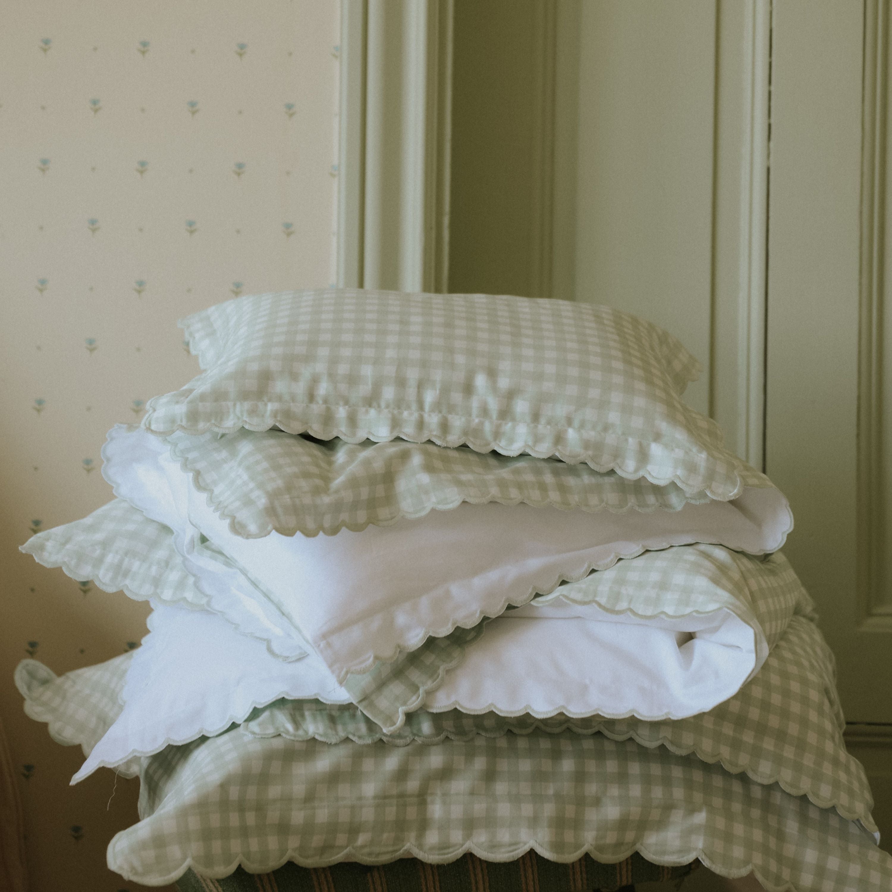 Picnic Gingham Full/Queen Duvet Cover - Green - image 3