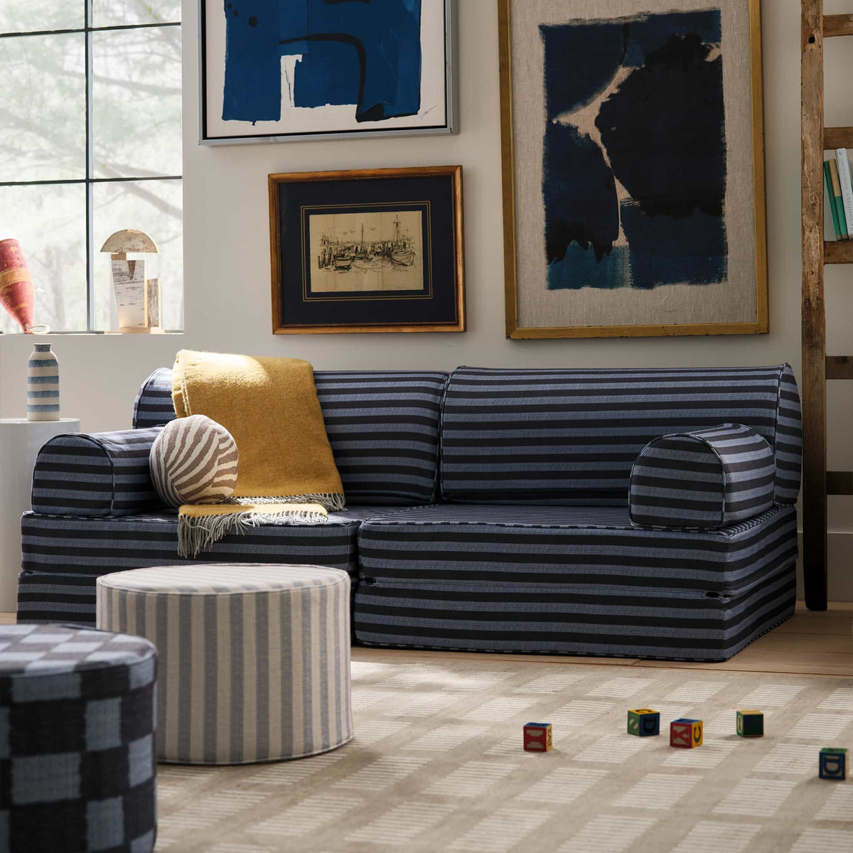 Bennett Seat - Sky and Whale Stripe - image 5