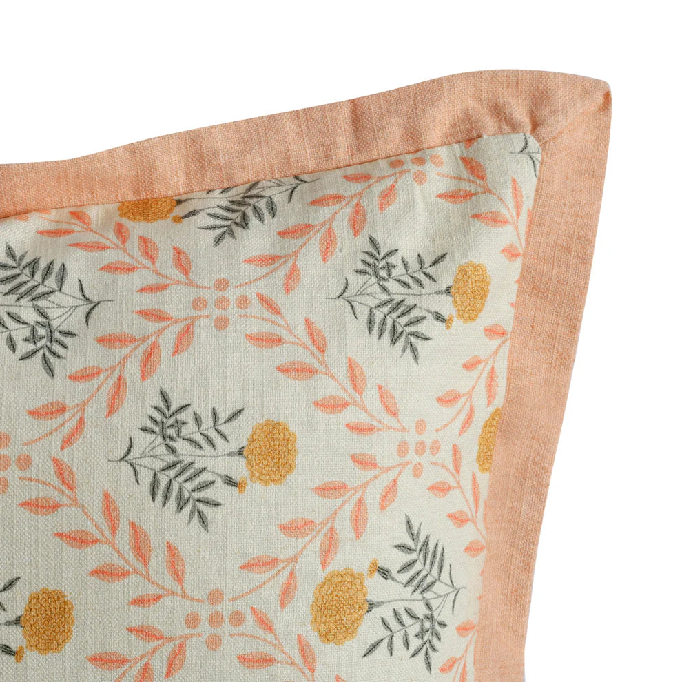 Dolce Blush Pink Natural Cotton Throw Pillow