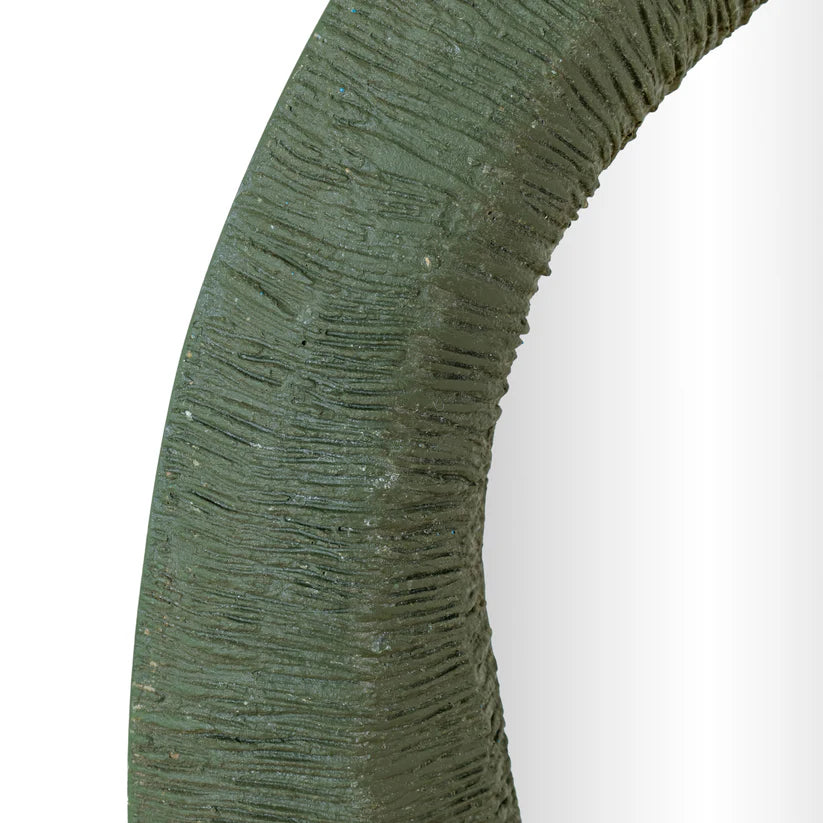 Orpheus Ribbed Forest Green Fiberglass Thick Wall Mirror - image 2