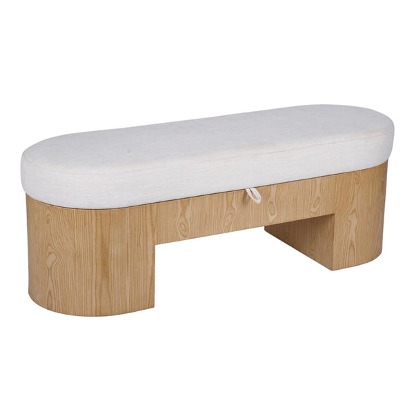 Poppi Cream Performance Fabric Storage Bench - image 2