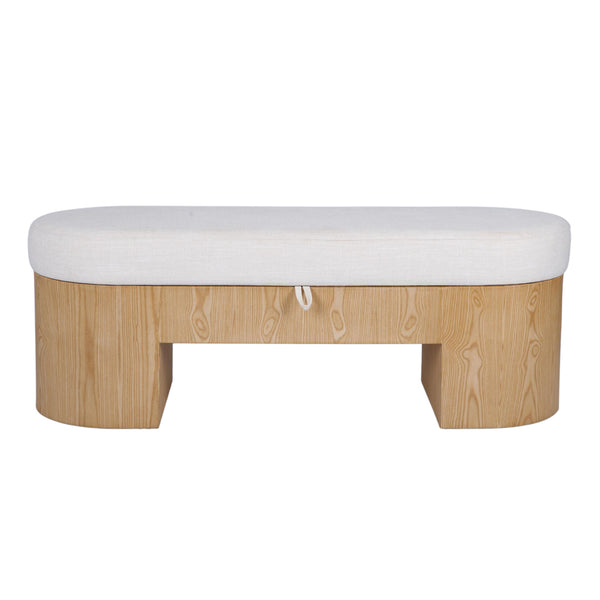 Poppi Cream Performance Fabric Storage Bench - image 1