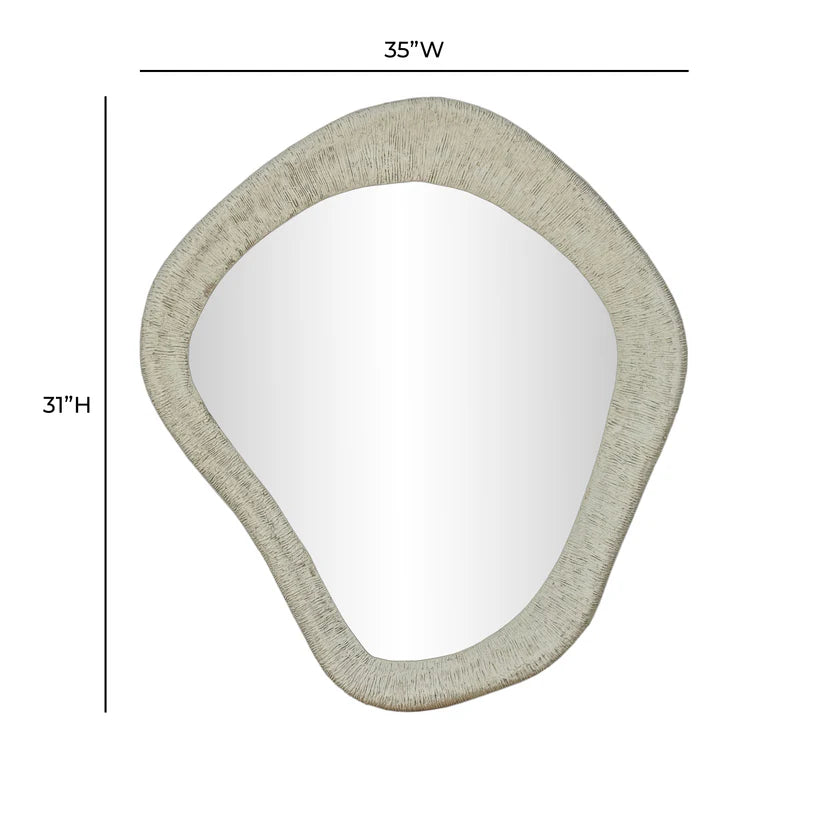 Orpheus Ribbed Faux Stone Wall Mirror - image 4
