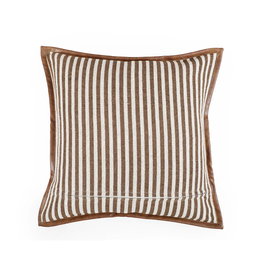 Kora 20" Brown Cotton Jute Throw Pillow Cover - image 2