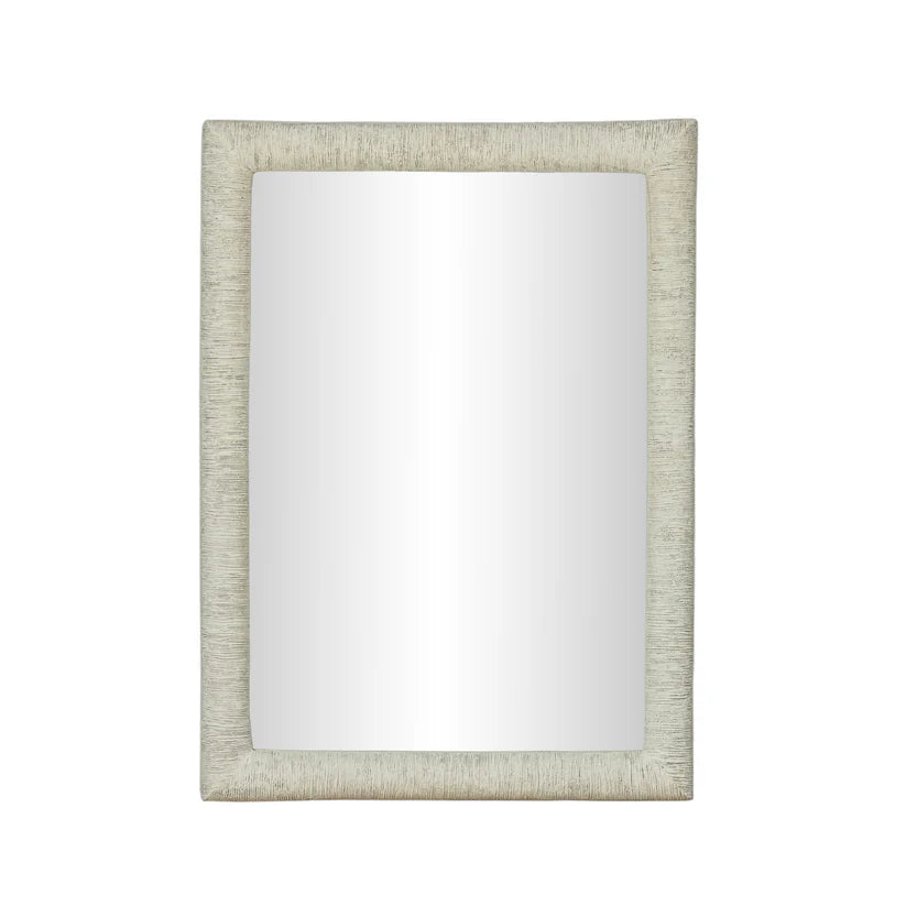 Orpheus Ribbed Faux Stone Rectangular Wall Mirror - image 1