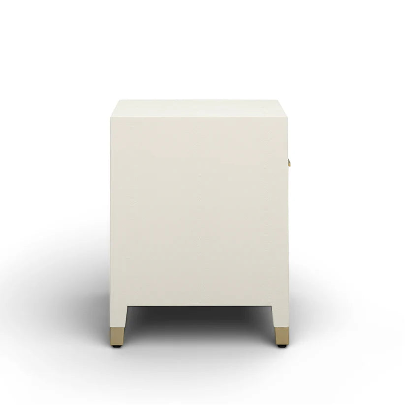 Dani Cream Faux Shagreen Nightstand - image 4