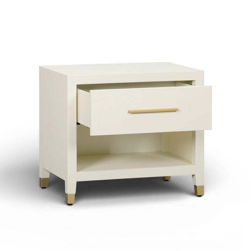 Dani Cream Faux Shagreen Nightstand - image 3