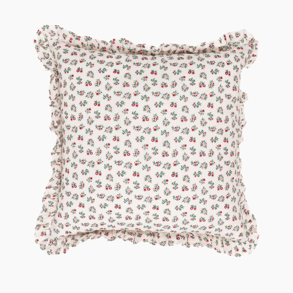 Mildred Floral Cream Ruffled Pillow - image 1