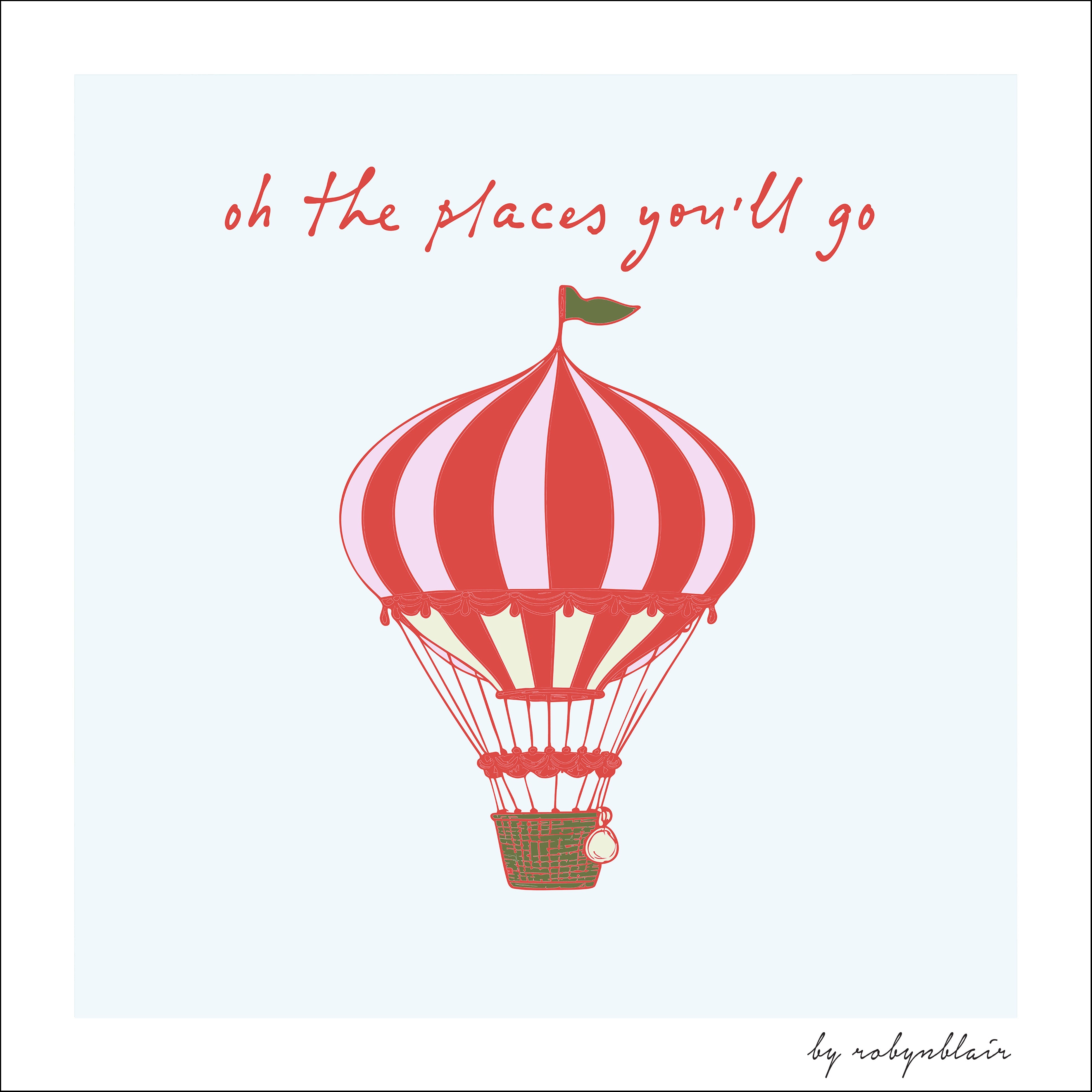 Oh The Places - Blue Fine Art Print - image 1