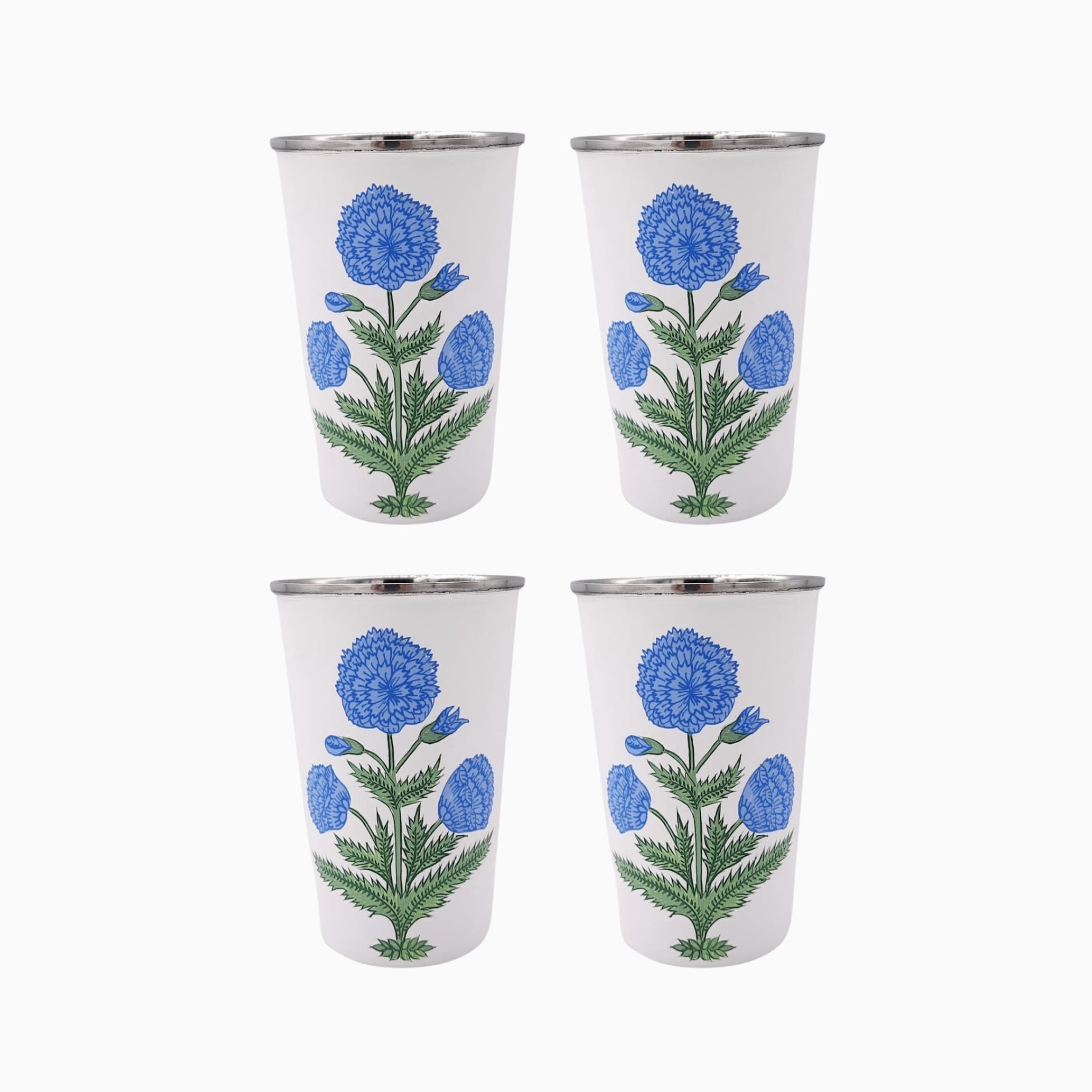 Poppy Blue Tall Enamelware Tumblers - Set of 4 - image 1