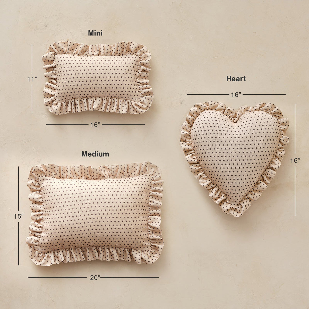 Finley Medium Ruffle Pillow - Ivory and Sky