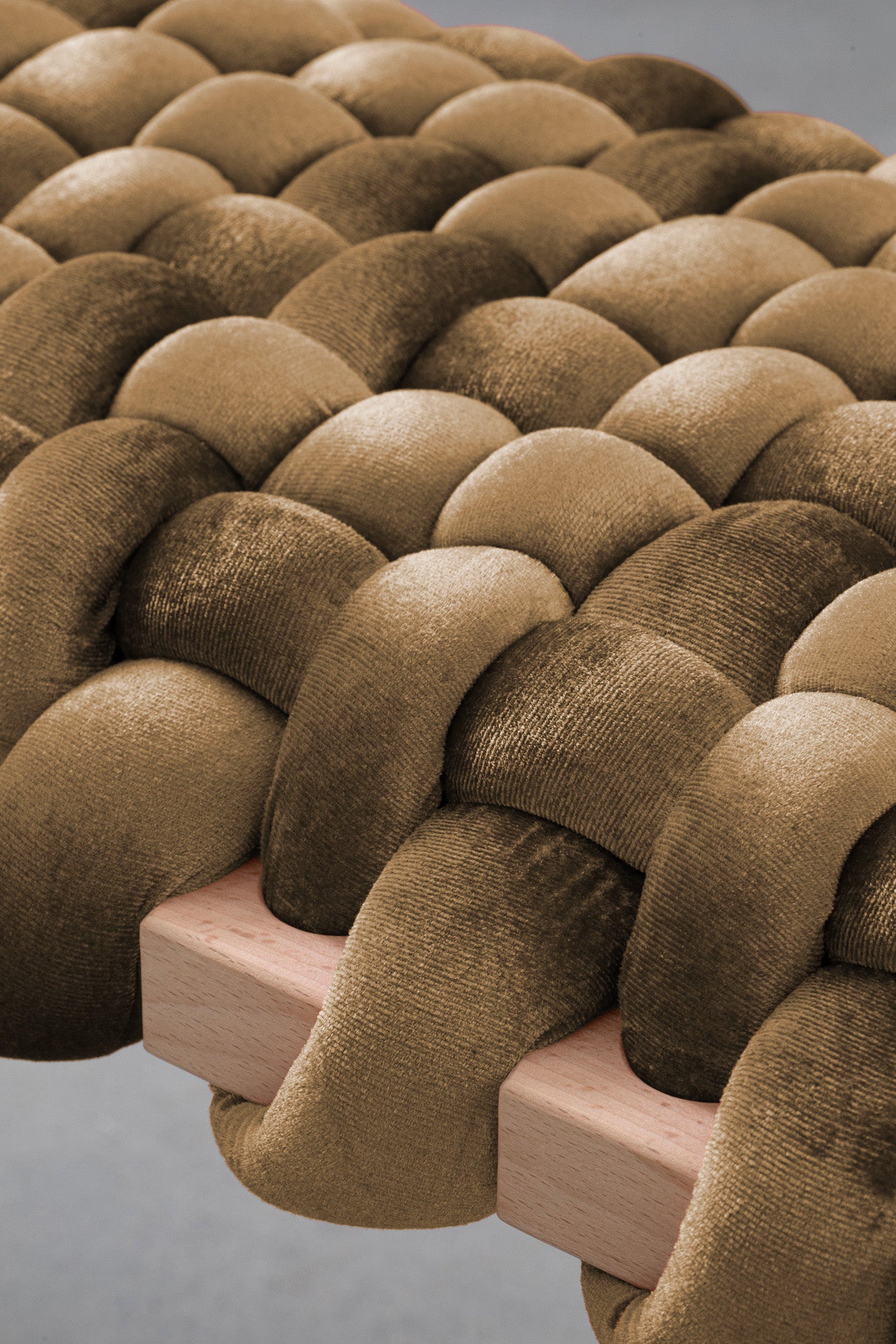 Velvet Woven Bench - Brown - image 3